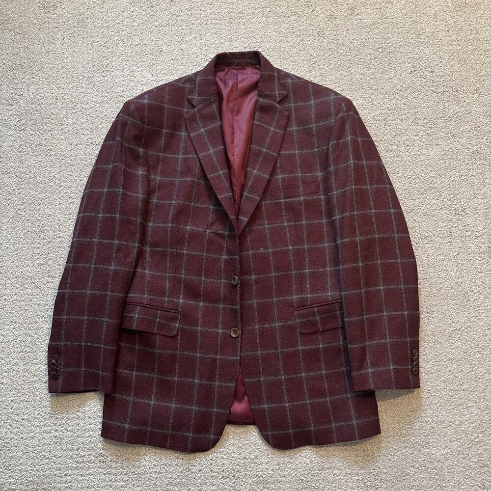 John Cena David Alan Dormeuil Woodland Blazer Mens Wool Two Button England Red